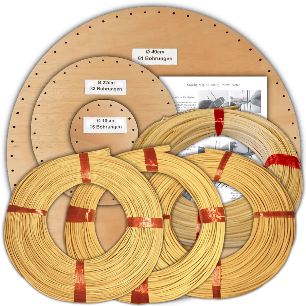 Korbflechtset Set Nr.3 Flechtset Peddigrohr Korbflechtboden