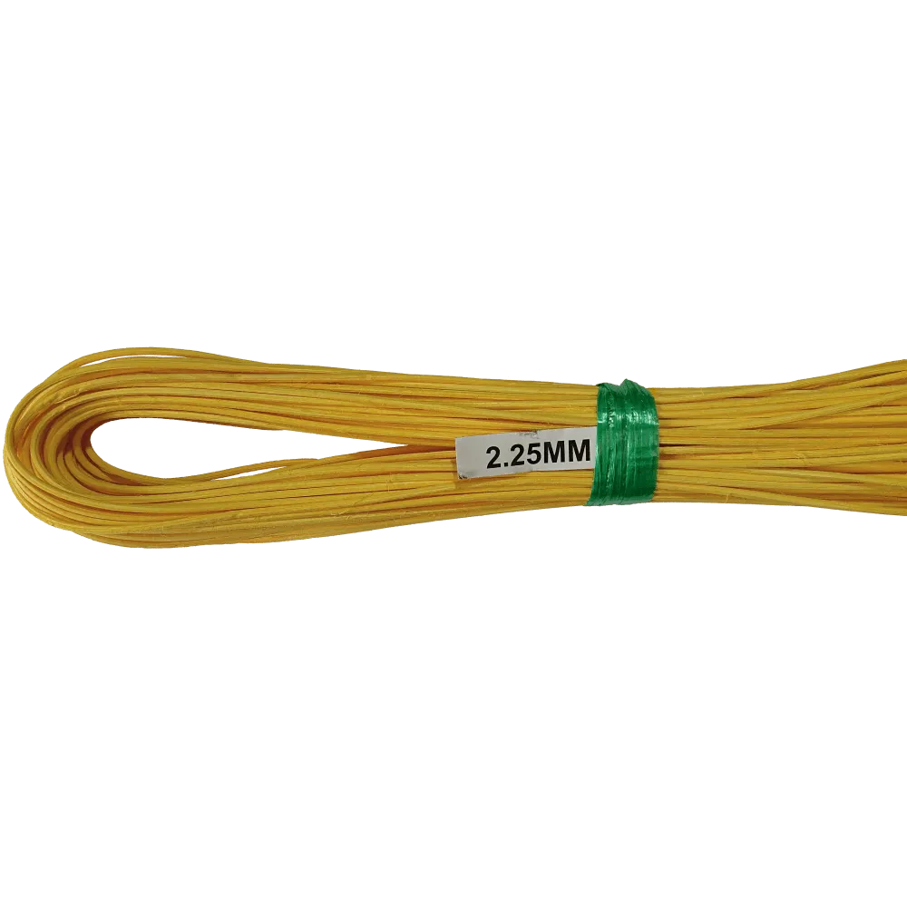 Peddigrohr Gelb gefärbt langgelegt 2,25mm 250g Bund