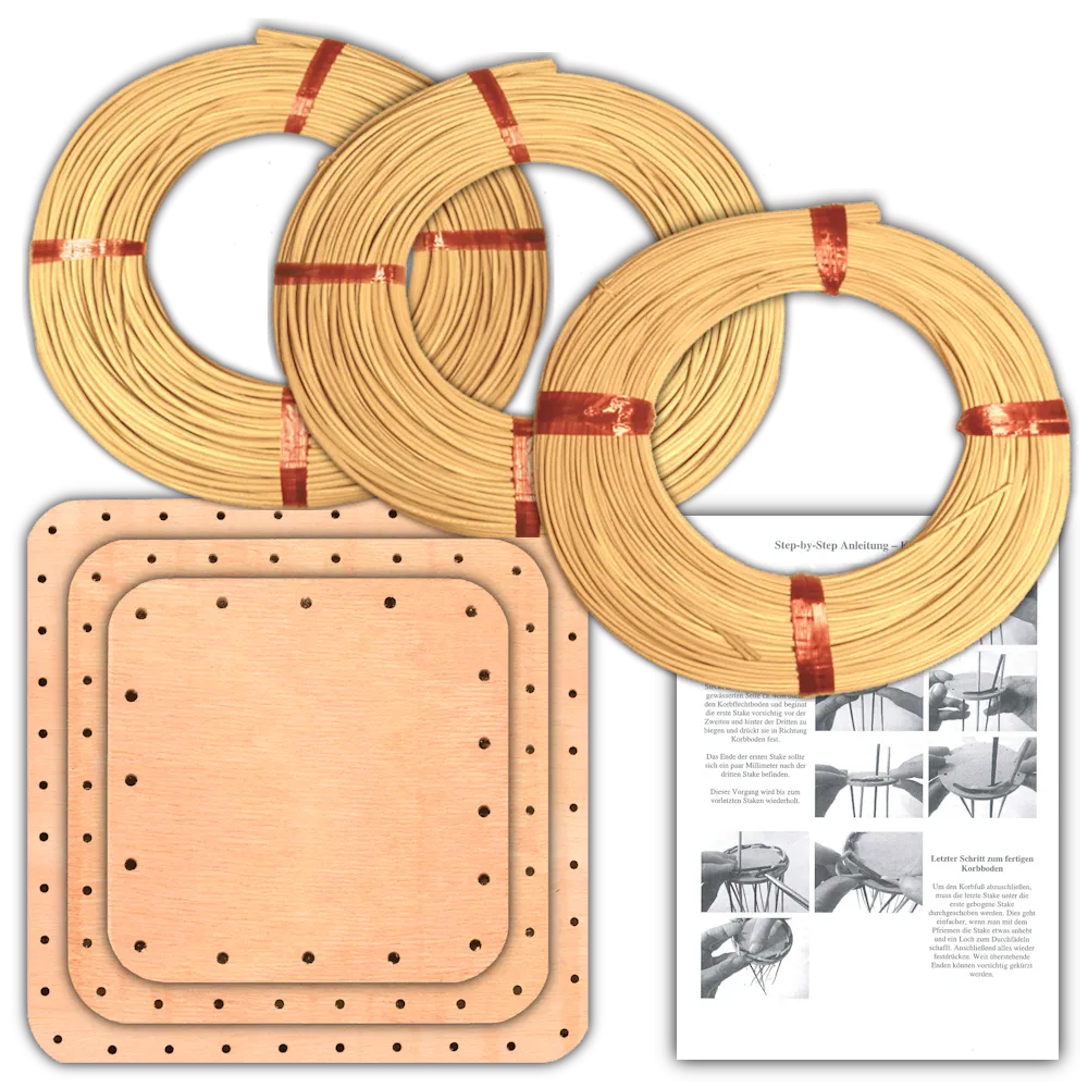 Korbflechtset Set Nr.5C Flechtset Peddigrohr Korbflechtboden