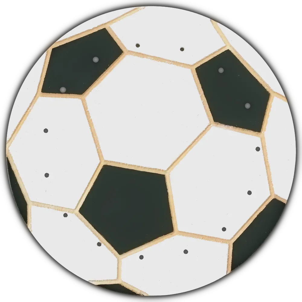 Bemalter Flechtboden Fußball als Malvorlage